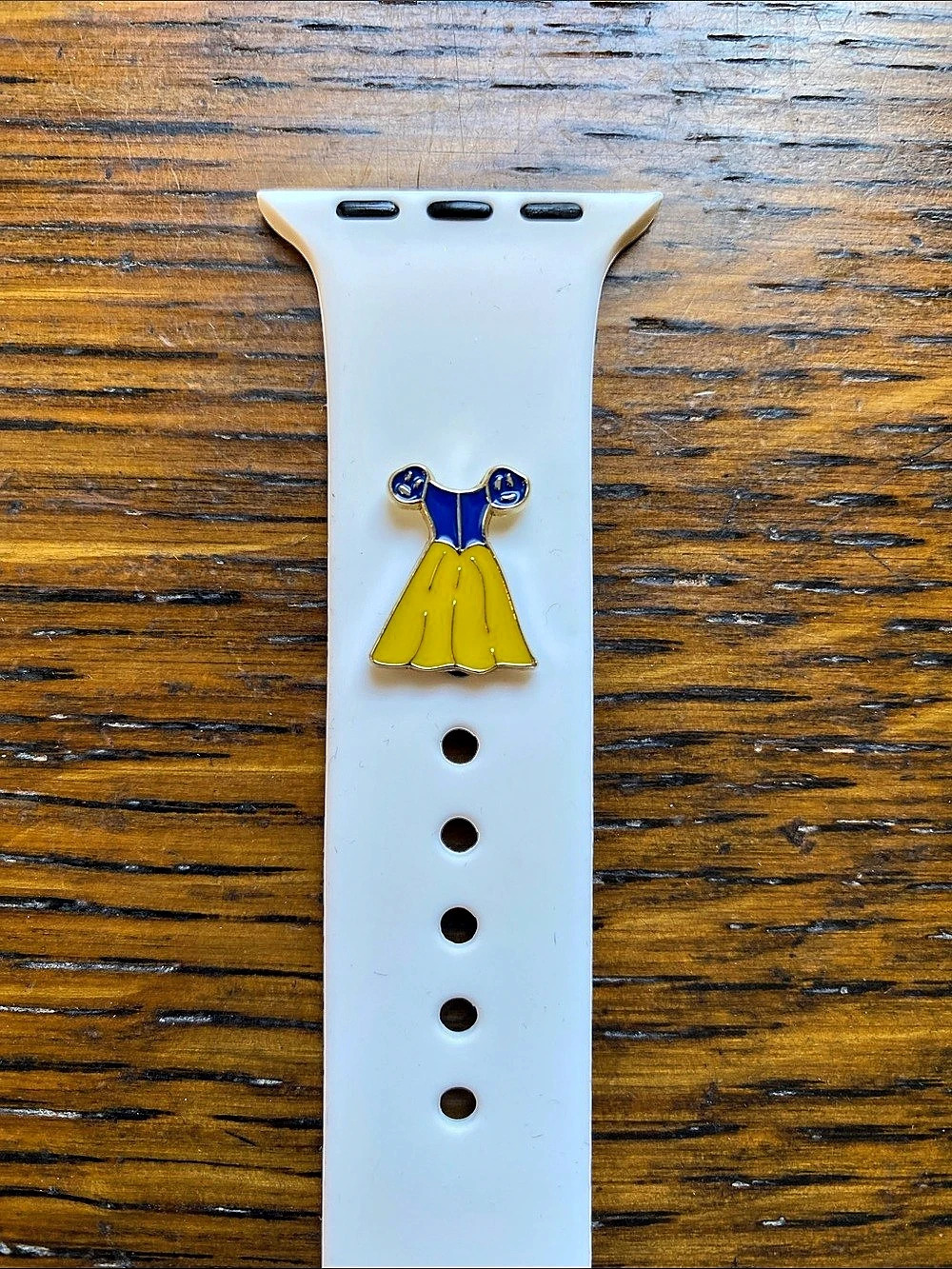 Snow White Dress Enamel Watch Band Charm